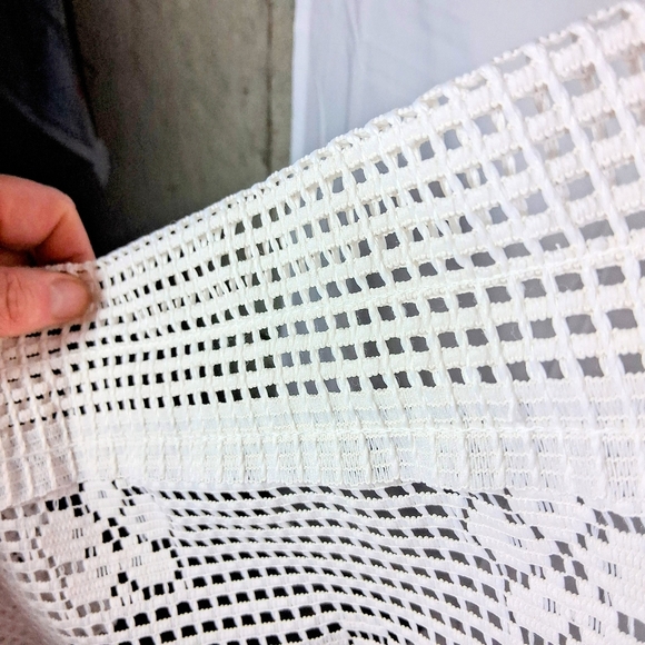 2 Ecru Scalloped Handmade Intricate Design Floral Elegant Lace 18"x60" Valances - Picture 3 of 11